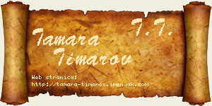 Tamara Timarov vizit kartica